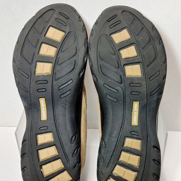 Lands End Suede Leather Moc Clog Slip-On Loafer Rubber Sole Tan Women's US 7B - Picture 12 of 16